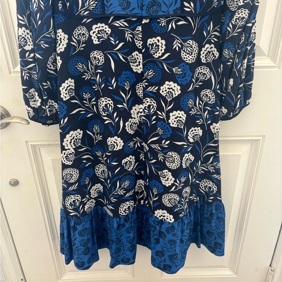 Draper James Silk Mixed Print V-Neck Midi Dress 8 - Picture 7 of 9